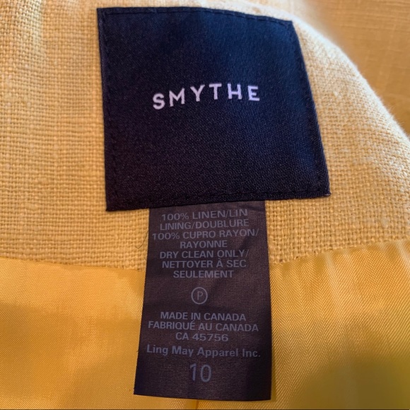 SMYTHE Mildred Linen Blazer, Size 10 - Picture 12 of 12